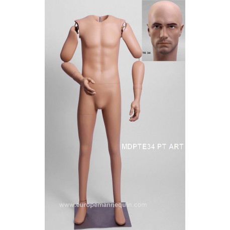 Homme Articulé Petite Taille MDPTE34 PT ART Tête amovible